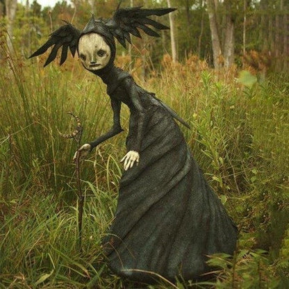 Witch Character Sculpture with Detailed Facial Features for Tabletop Display