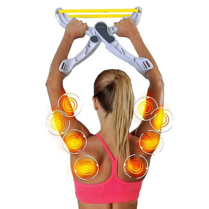 Resistance Trainer with Three Interchangeable Bands and Dual Handles for Arms and Shoulders