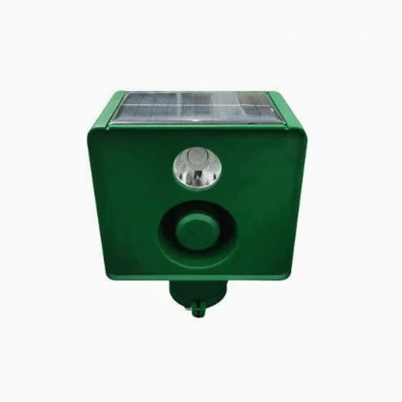 Solar Animal Deterrent with Dual Spotlight and Alarm Sound for Gardens
