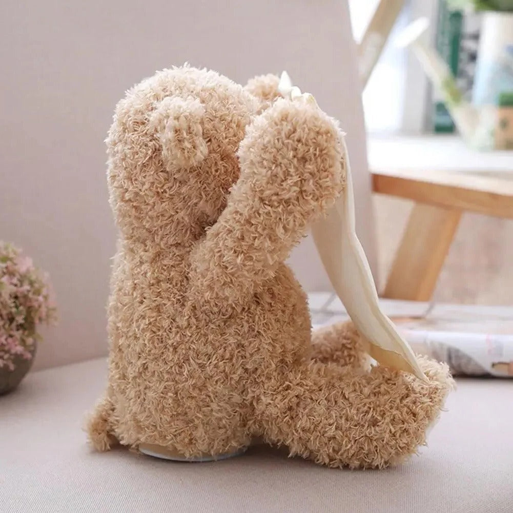 Interactive Plush Toy with Touch-Activated Peek-A-Boo and Adjustable Melodies, Machine Washable Cover