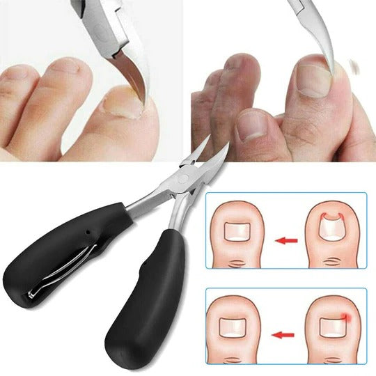 Wide Jaw Nail Clipper Set with Curved Blade and Non-Slip Grip for Thick Nails