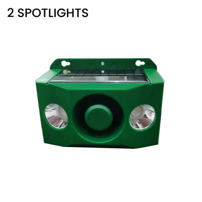 Solar Animal Deterrent with Dual Spotlight and Alarm Sound for Gardens