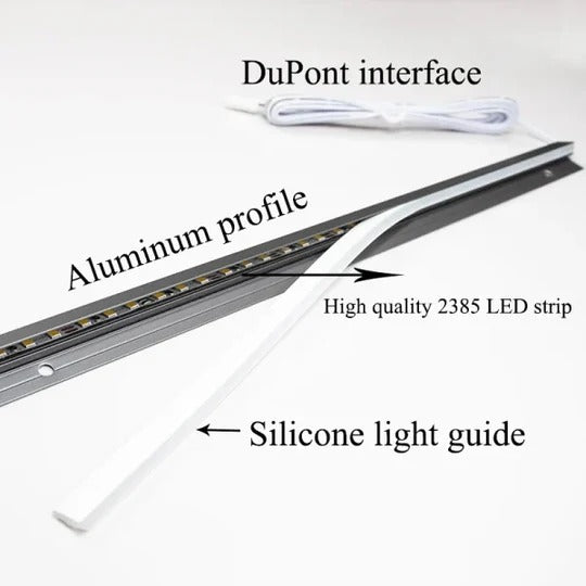 Angled LED Under Cabinet Lighting Bar with Sensor Switch and Trimmable Design