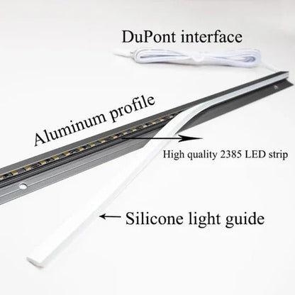 Angled LED Under Cabinet Lighting Bar with Sensor Switch and Trimmable Design