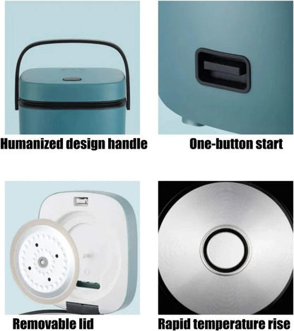 Compact Rice Cooker with Steamer Tray and Keep Warm Function, 1.2 Quart All Vera Mart