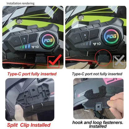 Helmet Headset with Wireless Audio and Voice Control for Motorcycle Riding