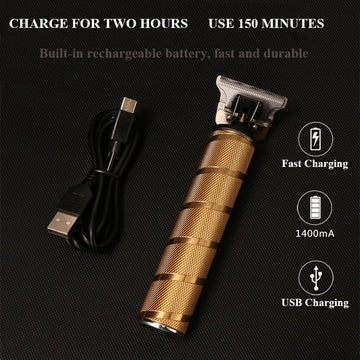 Rechargeable Hair Clipper with Ceramic Blades and Outliner Trimmer, Foil Shaver Included