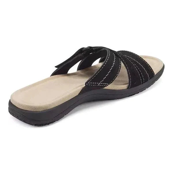 Women's Open Toe Sandals with Contoured Footbed and Adjustable Straps