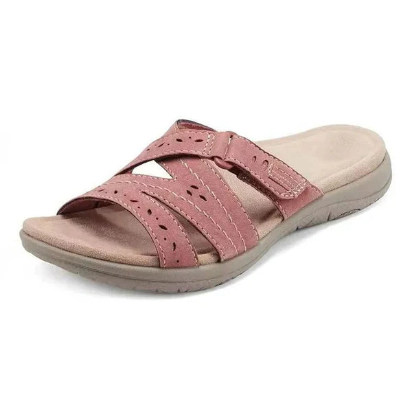 Women's Open Toe Sandals with Contoured Footbed and Adjustable Straps