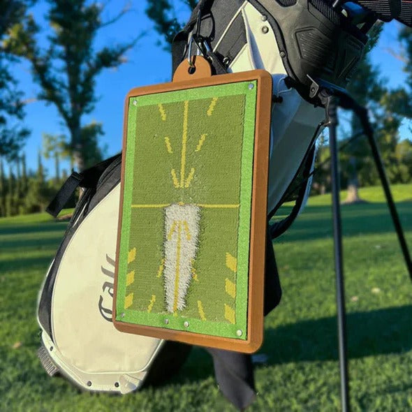 Golf Swing Training Mat with Sequin Divot Feedback for Indoor and Outdoor Practice