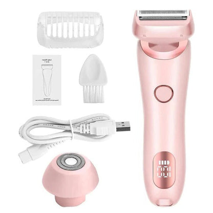 Cordless Electric Shaver with Dual Head and Three Layer Floating Blades for Women