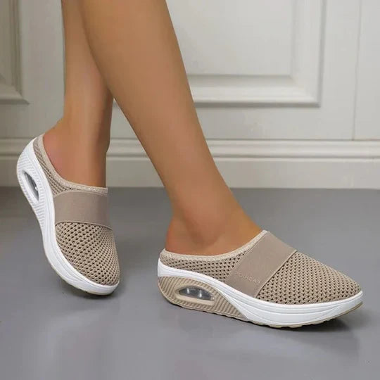 Wedge Sandals with Contoured Arch Support and Breathable Mesh Upper