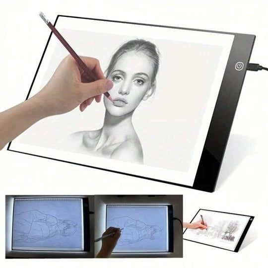 LED Tracing Tablet with Adjustable Brightness and Even Illumination, A5 and A4 Sizes