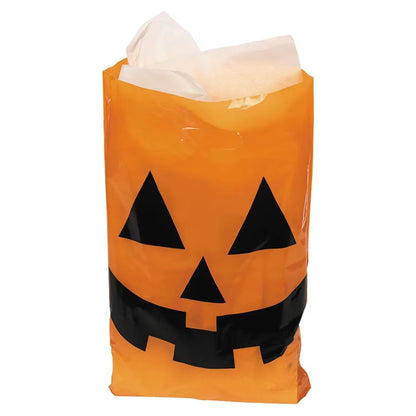 Trick or Treat Bags 12x17 Inches with Jack O Lantern Design, Pack of 50