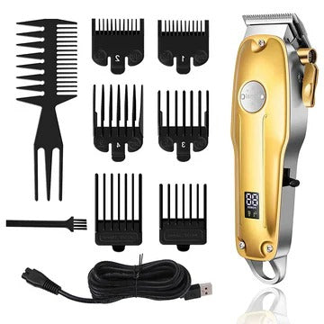 Rechargeable Hair Clipper with Ceramic Blades and Outliner Trimmer, Foil Shaver Included