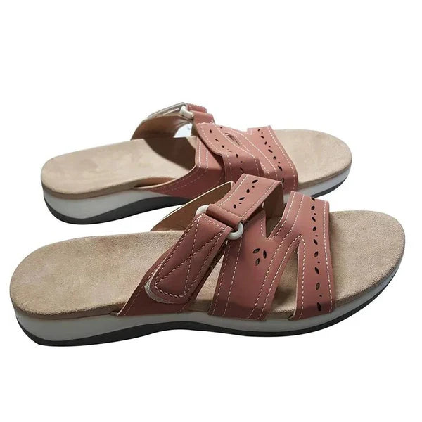 Women's Open Toe Sandals with Contoured Footbed and Adjustable Straps