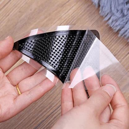 Rug Corner Gripper Pads with Self-Adhesive Backing and Residue-Free Removal