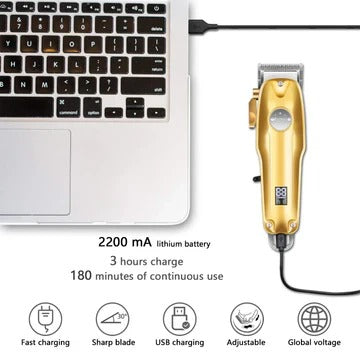 Rechargeable Hair Clipper with Ceramic Blades and Outliner Trimmer, Foil Shaver Included