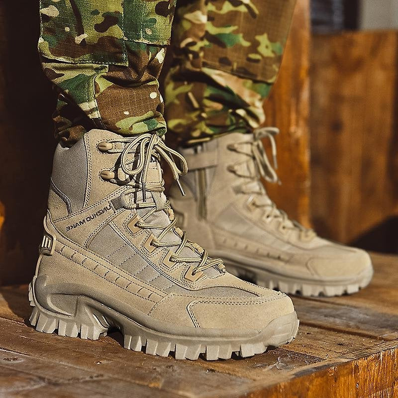 Winter Tactical Boots with Gripping Tread and Insulated Lining, Ankle High