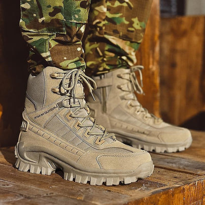 Winter Tactical Boots with Gripping Tread and Insulated Lining, Ankle High