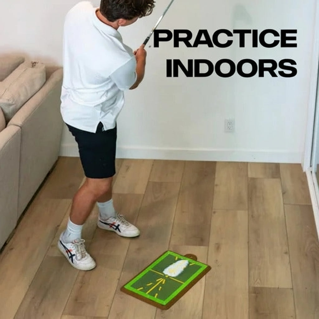 Golf Swing Training Mat with Sequin Divot Feedback for Indoor and Outdoor Practice