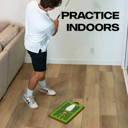 Golf Swing Training Mat with Sequin Divot Feedback for Indoor and Outdoor Practice