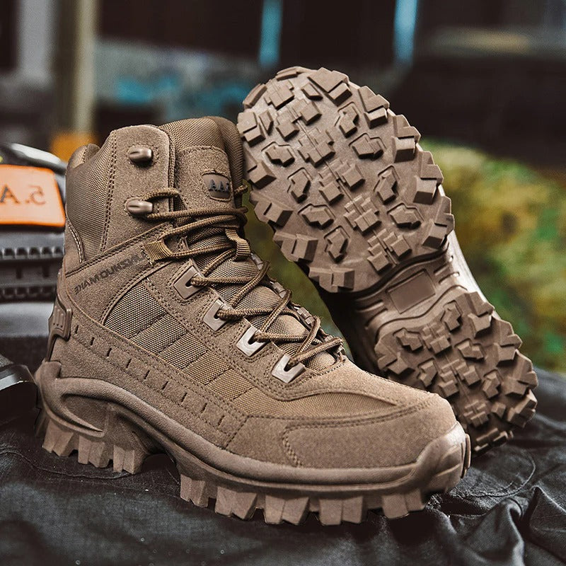 Winter Tactical Boots with Gripping Tread and Insulated Lining, Ankle High