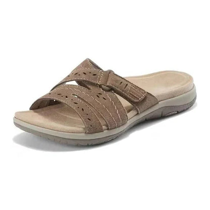 Women's Open Toe Sandals with Contoured Footbed and Adjustable Straps