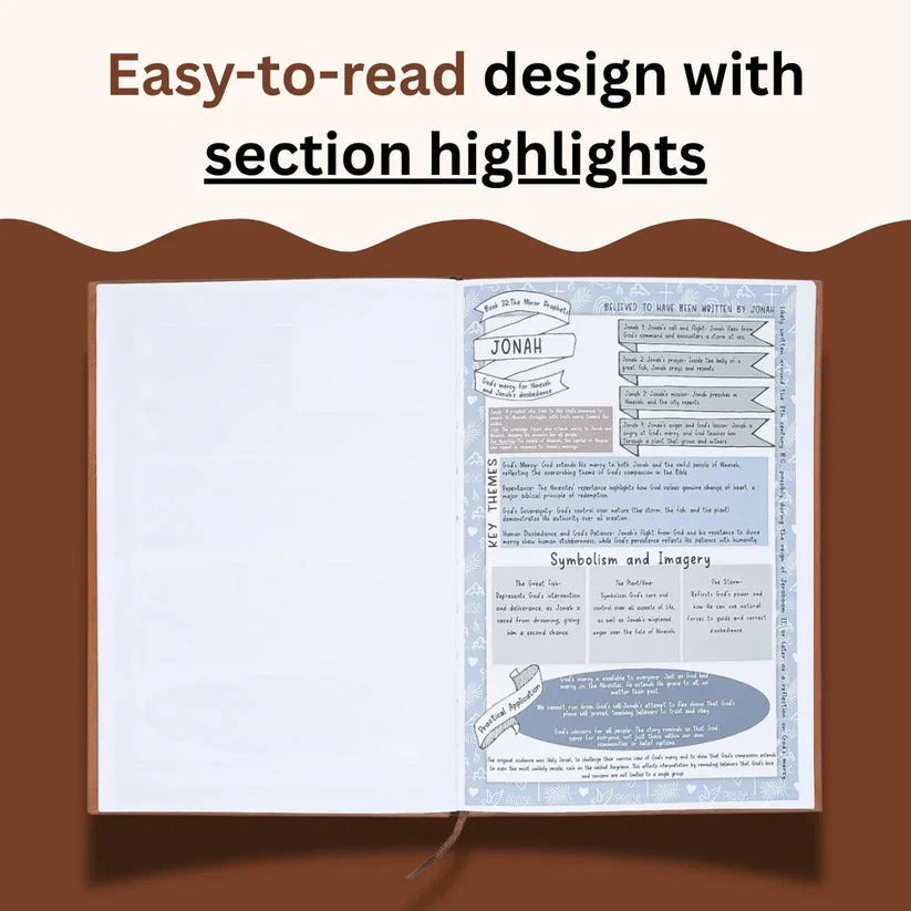 Bible Study Journal with 66 Book Summaries and Guided Reflection Pages