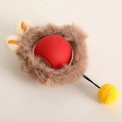 Rolling Ball Toy with Motion Activation and Soft Tail for Dogs