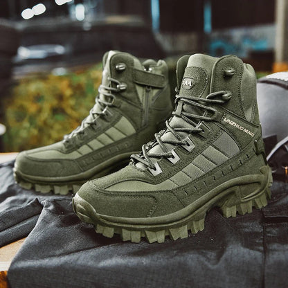 Winter Tactical Boots with Gripping Tread and Insulated Lining, Ankle High