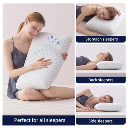 Gel Memory Foam Pillow with Dual-Sided Cooling and Ergonomic Cervical Support