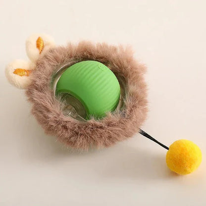 Rolling Ball Toy with Motion Activation and Soft Tail for Dogs
