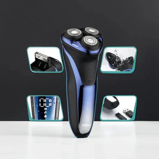 Electric Shaver with 3D Flexible Head and Precision Blade System, LED Display