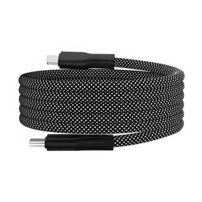 Self-Coiling Charging Cable with Interchangeable Tips and Braided Construction, 3.3ft