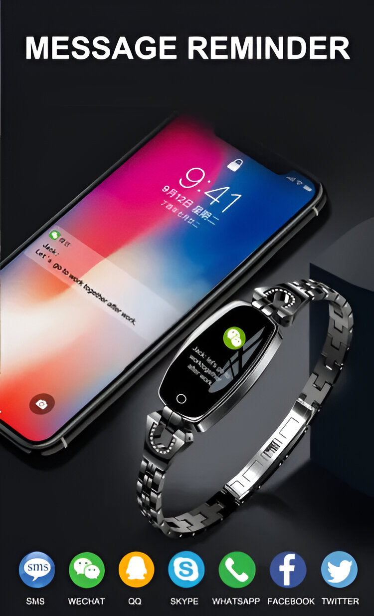 Smart Fitness Bracelet with Heart Rate Tracking and Step Counter, Color Touch Display