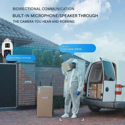 4K Wireless Security Camera with 10x Optical Zoom and Solar Panel, 360° Rotation