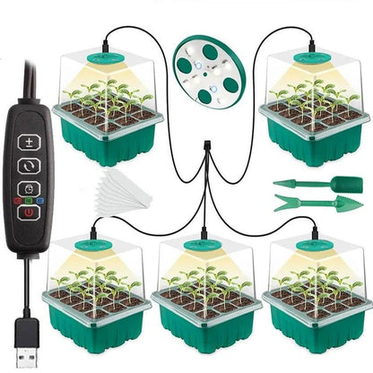 Seed Nursery Pot with Full Spectrum Grow Light and Raised Dome Cover