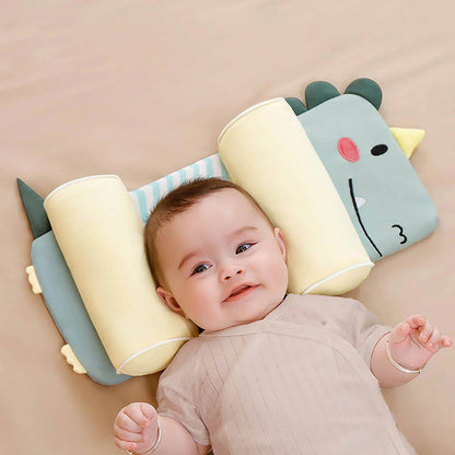 Infant Head Shaping Pillow with Adjustable Side Cushions and Buckwheat Fill