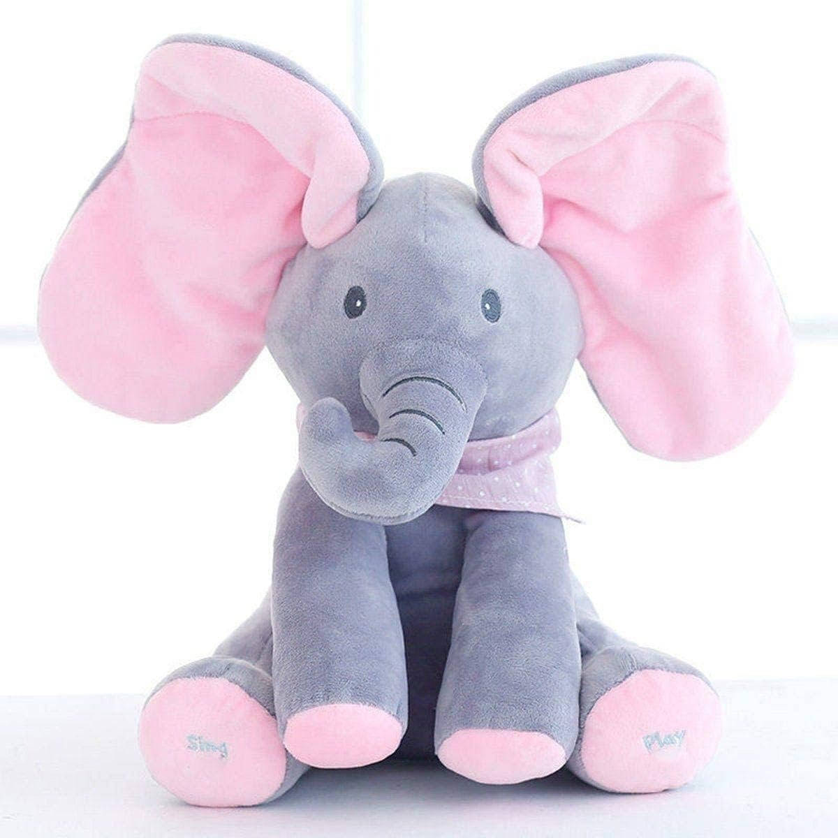 Interactive Plush Elephant with Peekaboo and Musical Modes, Foot-Activated Controls All Vera Mart
