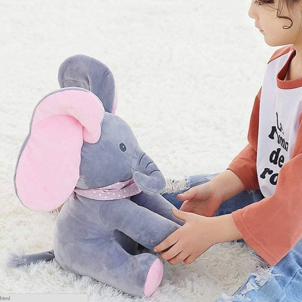 Interactive Plush Elephant with Peekaboo and Musical Modes, Foot-Activated Controls All Vera Mart