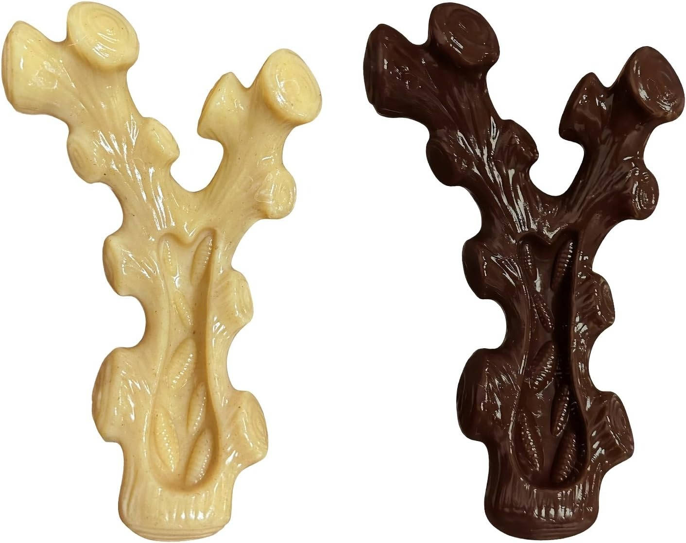 Nylon Dog Chew Toys with Tree Fork Design and Bacon Maple Scent, 2 Pack Medium Large