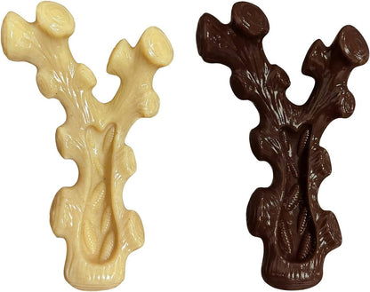 Nylon Dog Chew Toys with Tree Fork Design and Bacon Maple Scent, 2 Pack Medium Large