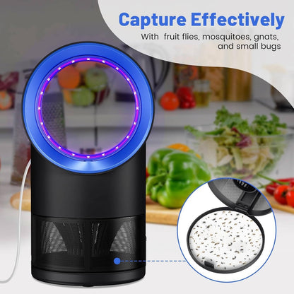 Fruit Fly and Gnat Trap with UV Light Attraction and Suction Fan, Timer Control