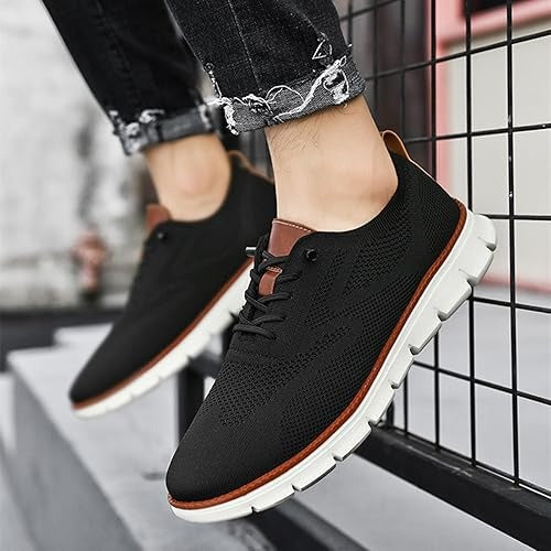 Knit Slip-On Shoes with Wide Toe Box and Cushioned Insole, Breathable
