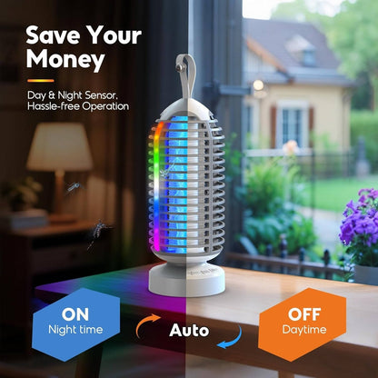 Electric Mosquito Zapper with Color Changing Marquee Light and Automatic Dusk Activation