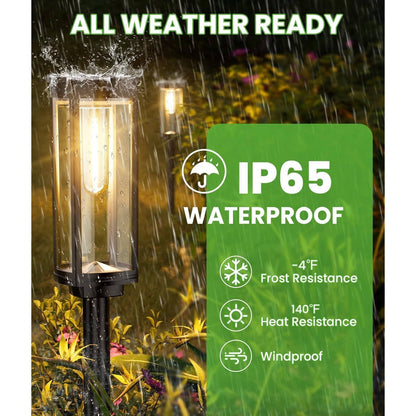 Solar Pathway Light with Monocrystalline Panel and Dusk Sensor, Pattern Projection Shade