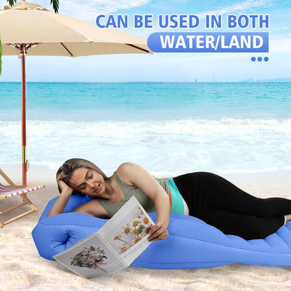 Inflatable Pregnancy Pillow with Center Belly Opening and Dual Air Chambers, 65 Inch