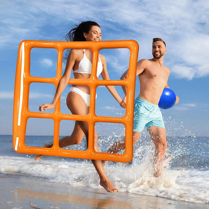 Floating Tic Tac Toe Game with 10 Inflatable Balls and Manual Pump