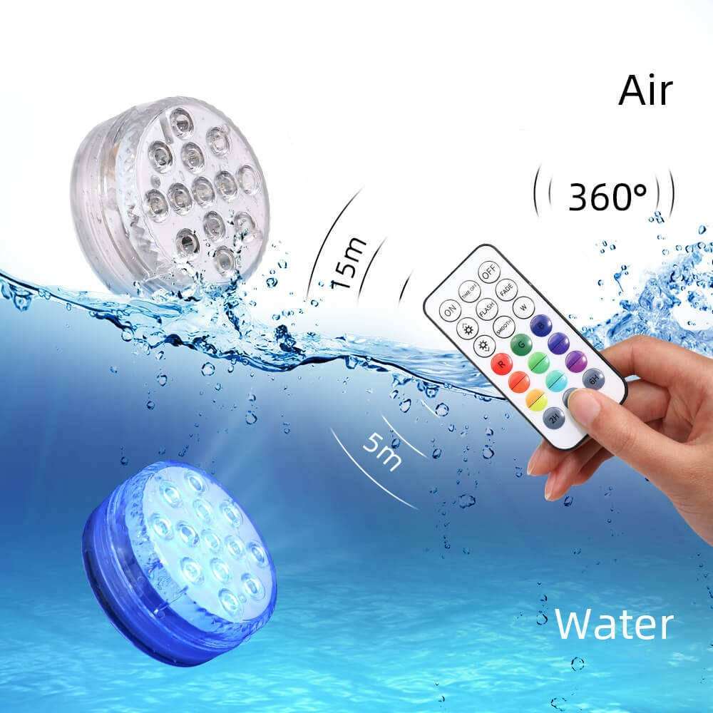 RGB Pool Light with 16-Color Remote Control and 360-Degree Beam